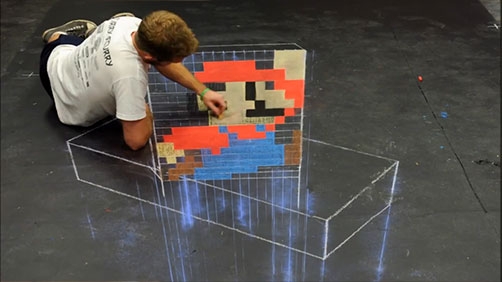 Super Mario Chalk Art Fun